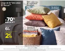 Carrefour Tex home linge de lit uni coton offre