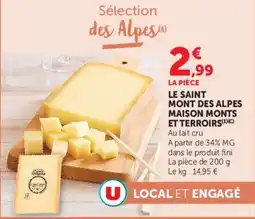 Super U LE SAINT MONT DES ALPES offre