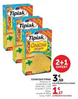 Hyper U Tipiak Couscous moyen offre