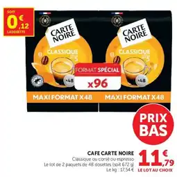 Hyper U CARTE NOIRE CAFE offre