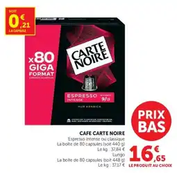 Hyper U CARTE NOIRE CAFE offre
