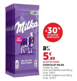 Hyper U Milka Chocolat offre