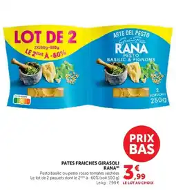 Hyper U RANA PATES FRAICHES GIRASOLI offre