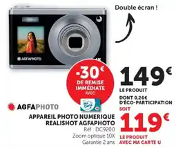 Hyper U AGFAPHOTO APPAREIL PHOTO NUMERIQUE REALISHOT AGFAPHOTO offre