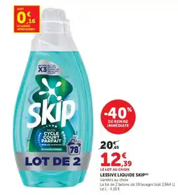 Hyper U SKIP Lessive liquide offre