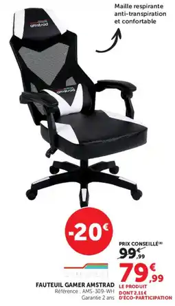 Hyper U AMSTRAD Fauteuil Gamer offre