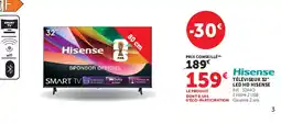 Hyper U Hisense TÉLÉVISEUR 32" LED HD offre