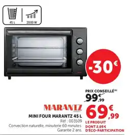 Hyper U MARANTZ MINI FOUR MARANTZ 45 L offre
