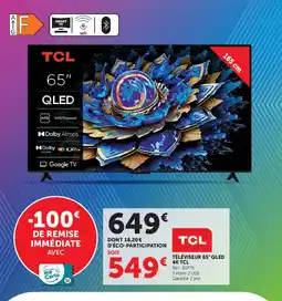 Hyper U Tcl téléviseur 65" qled 4k offre
