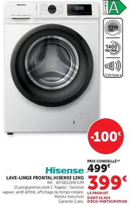 Hyper U Hisense lave-linge frontal offre