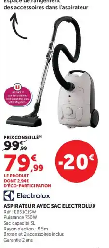 Hyper U Electrolux Aspirateur avec sac offre