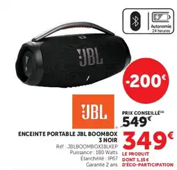 Hyper U JBL ENCEINTE PORTABLE JBL BOOMBOX 3 NOIR offre
