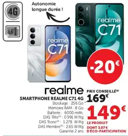 Hyper U realme SMARTPHONE REALME C71 4G offre