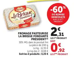 U Express PRESIDENT La Brique Fondante offre