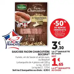 U Express Socopa Saucisse Facon Charcutière offre