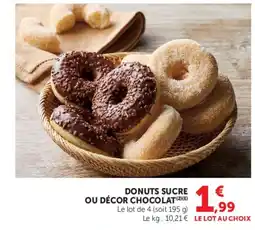 U Express DONUTS SUCRE OU DÉCOR CHOCOLAT offre