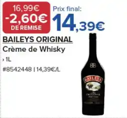 Costco BAILEYS ORIGINAL Crème de Whisky offre