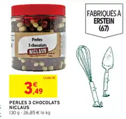Intermarché NICLAUS Perles 3 chocolats offre