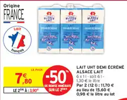 Intermarché ALSACE LAIT LAIT UHT DEMI ÉCRÉMÉ offre