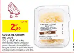 Intermarché NICLAUS CUBES DE CITRON offre