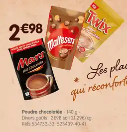 b&m Mars / maltesers / twix poudre chocolatée offre