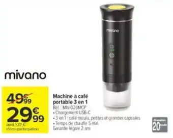 Mivano Machine à café portable 3 en 1
