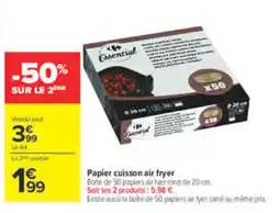 Carrefour Market Essential Papier cuisson air fryer offre