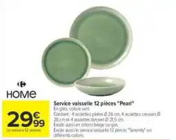 Carrefour Market Pearl Service vaisselle 12 pièces offre