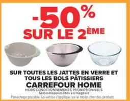 Carrefour Market Carrefour home jattes en verre et bols pâtissiers offre