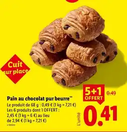 Lidl Pain au chocolat pur beurre offre