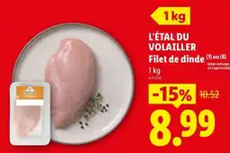 Lidl L'ÉTAL DU VOLAILLER Filet de dinde offre