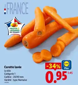 Lidl Carotte lavée offre