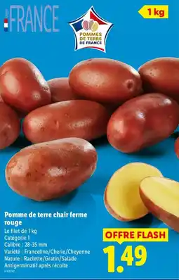 Lidl Pommes de terre chair ferme rouge offre
