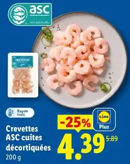 Lidl ASC Crevettes cuites décortiquées offre