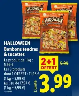 Lidl HALLOWEEN Bonbons tendres & sucettes offre