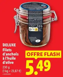 Lidl DELUXE Filets d'anchois à l'huile d'olive offre