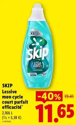 Lidl SKIP Lessive mon cycle court parfait efficacité* offre