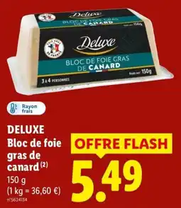Lidl Deluxe Bloc de foie gras de canard offre