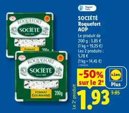 Lidl SOCIÉTÉ Roquefort AOP offre