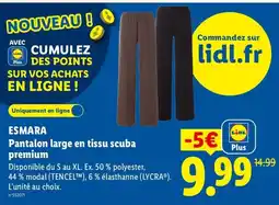 Lidl ESMARA Pantalon large en tissu scuba premium offre