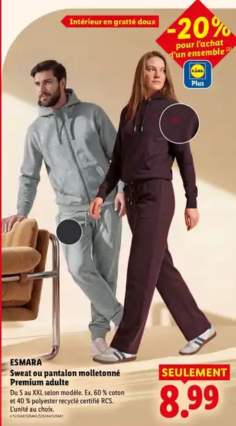 ESMARASweat ou pantalon molletonné Premium adulte