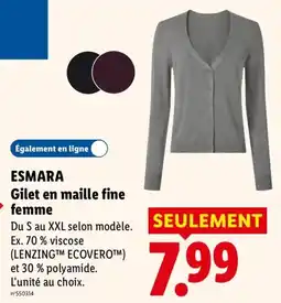 Lidl ESMARA Gilet en maille fine femme offre