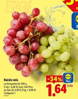 Lidl Raisin mix offre
