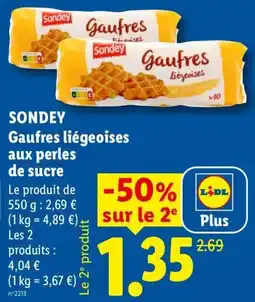 Lidl Sondey Gaufres liégeoises offre