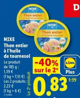Lidl NIXE Thon entier offre