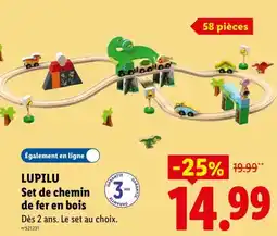 Lidl LUPILU Set de chemin de fer en bois offre