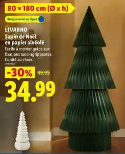Lidl LIVARNO Sapin de Noël en papier alvéolé offre