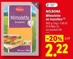 Lidl Milbona Mimolette offre