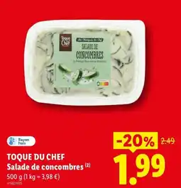 Lidl TOQUE DU CHEF Salade de concombres offre