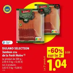 Lidl Dulano Jambon cru de la Forêt Noire offre